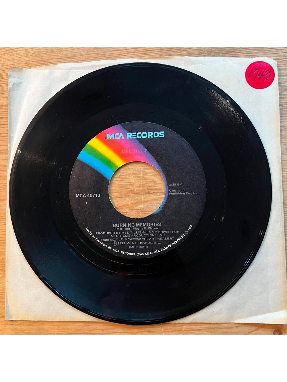 Mel Tillis - Burning Memories/Golden Nugget Gambling Casino 45rpm VG+ R11